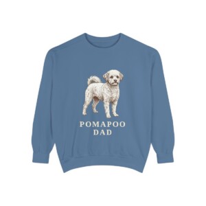 pomapoo-sweatshirt-dad-blue-jean Pomapoo Dad Sweatshirt, Blue Jean, front view