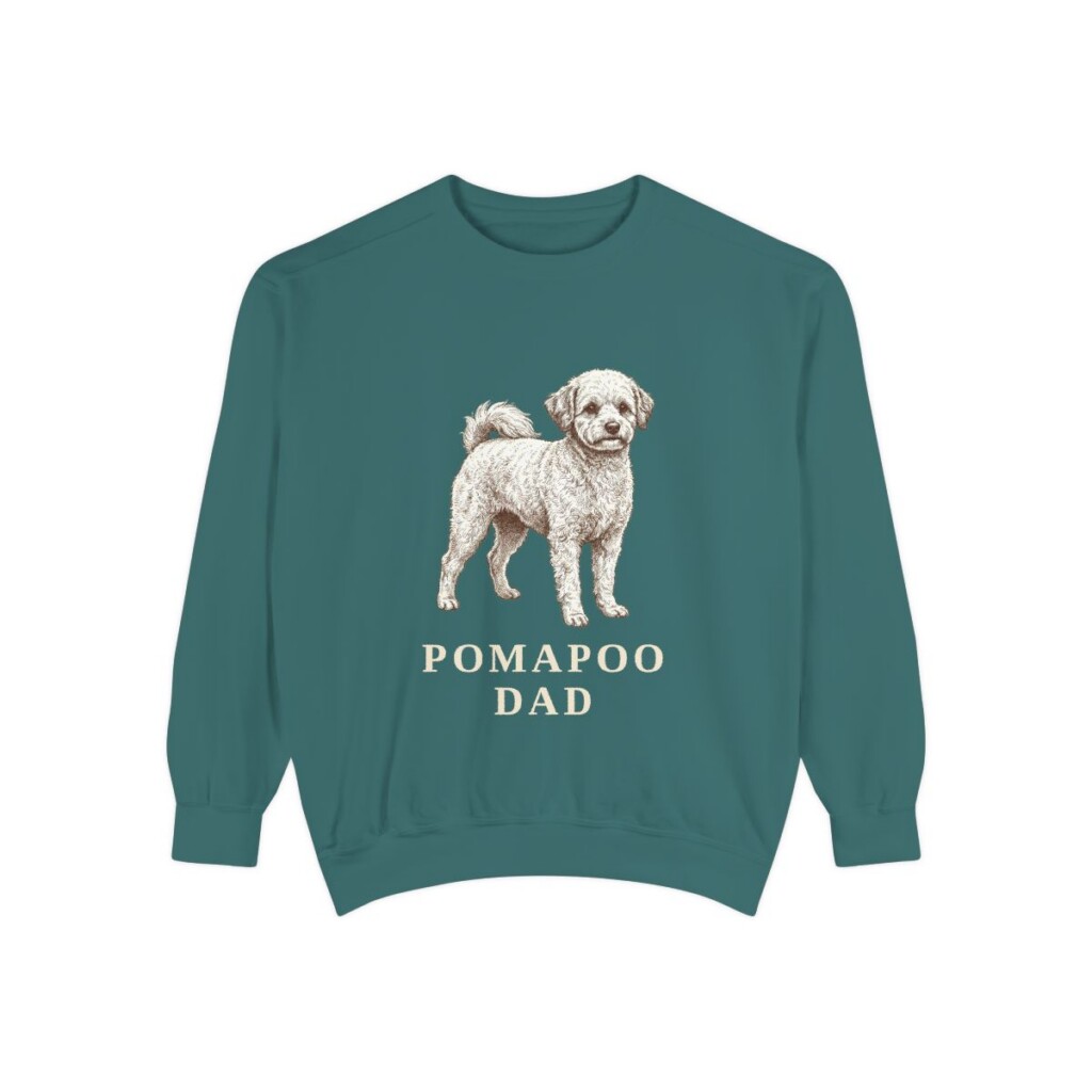 Pomapoo Dad Sweatshirt, Blue Spruce, front view