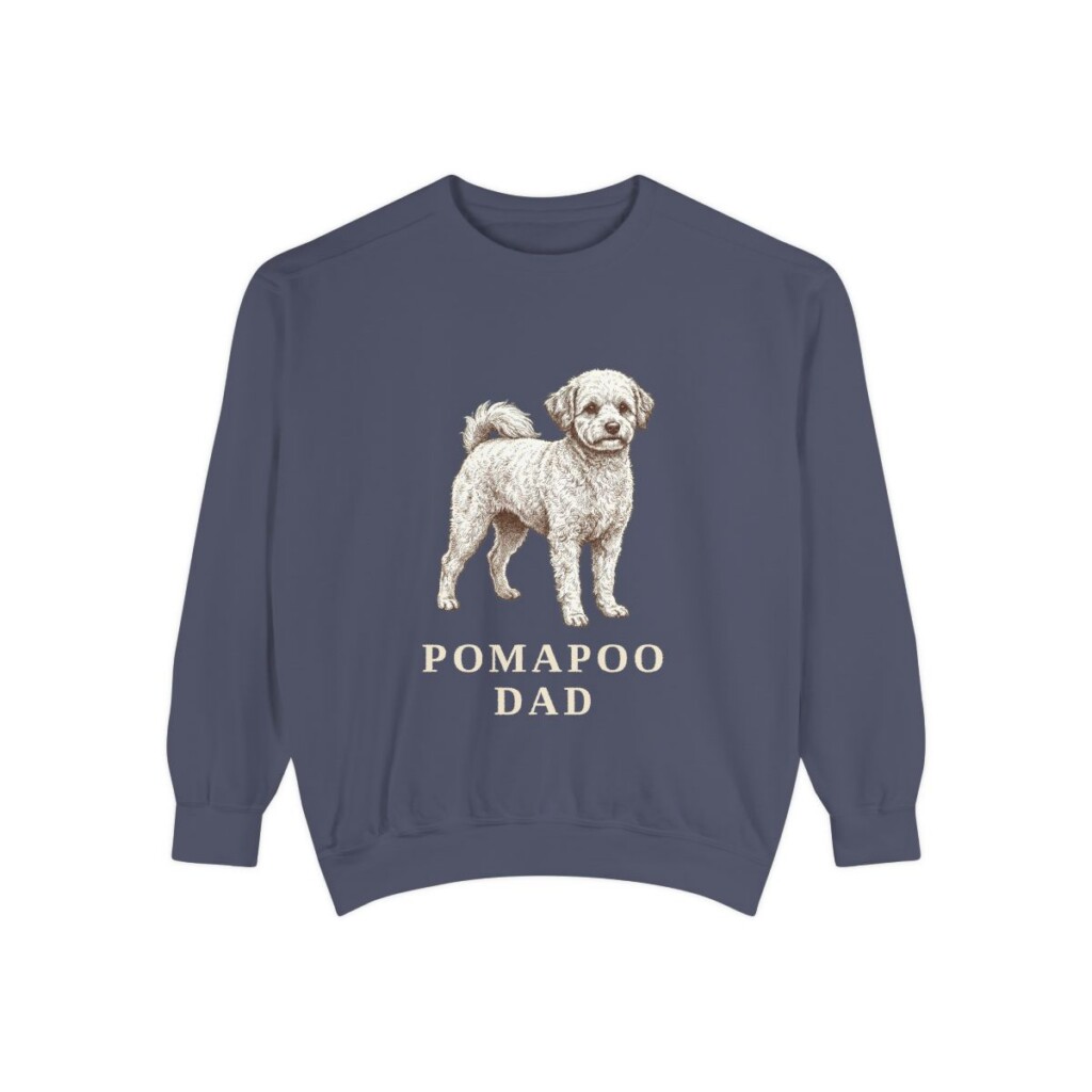 Pomapoo Dad Sweatshirt, Denim, front view
