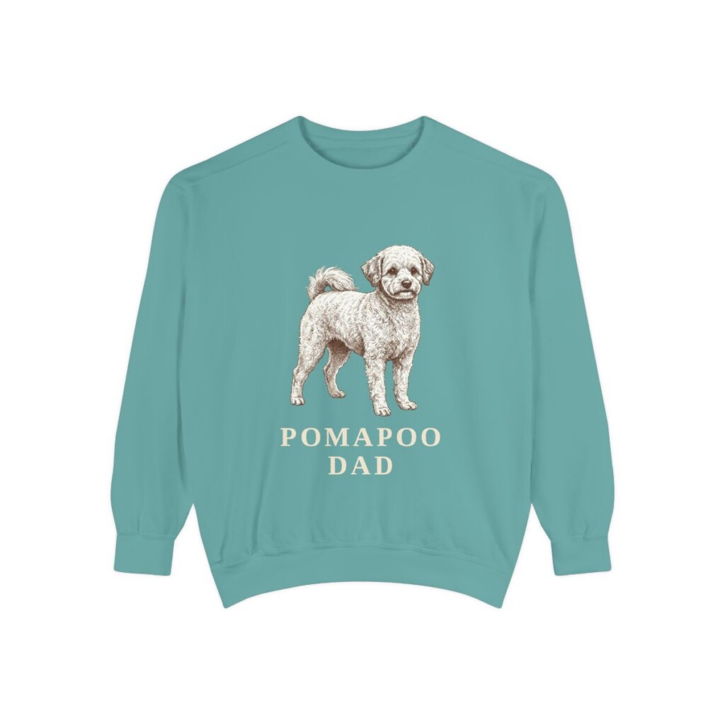 Pomapoo Dad Sweatshirt, Seafoam, front view