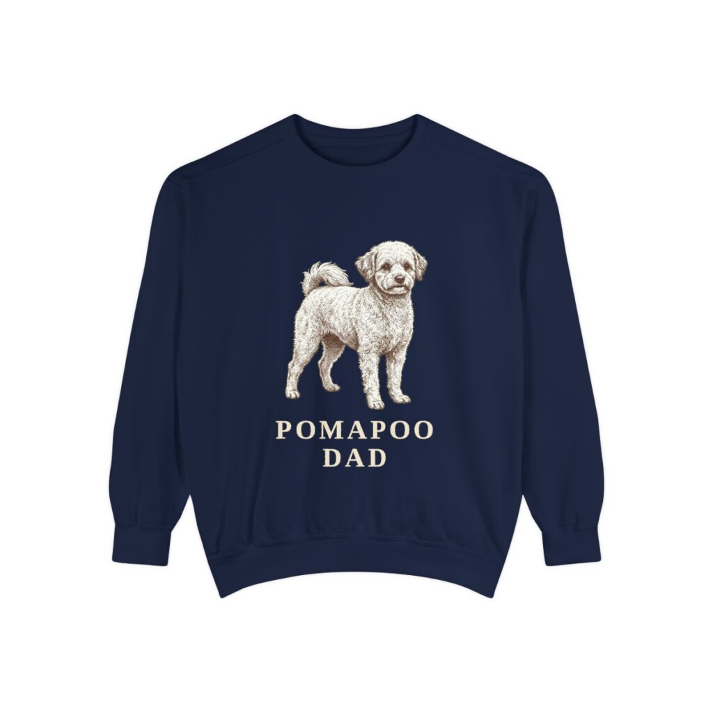 Pomapoo Dad Sweatshirt, True Navy, front view