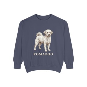 pomapoo-sweatshirt-denim Pomapoo Sweatshirt, Denim, front view