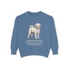 pomapoo-sweatshirt-humor-blue-jean Pomapoo Humor Sweatshirt, Blue Jean, front view