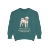 pomapoo-sweatshirt-humor-blue-spruce Pomapoo Humor Sweatshirt, Blue Spruce, front view