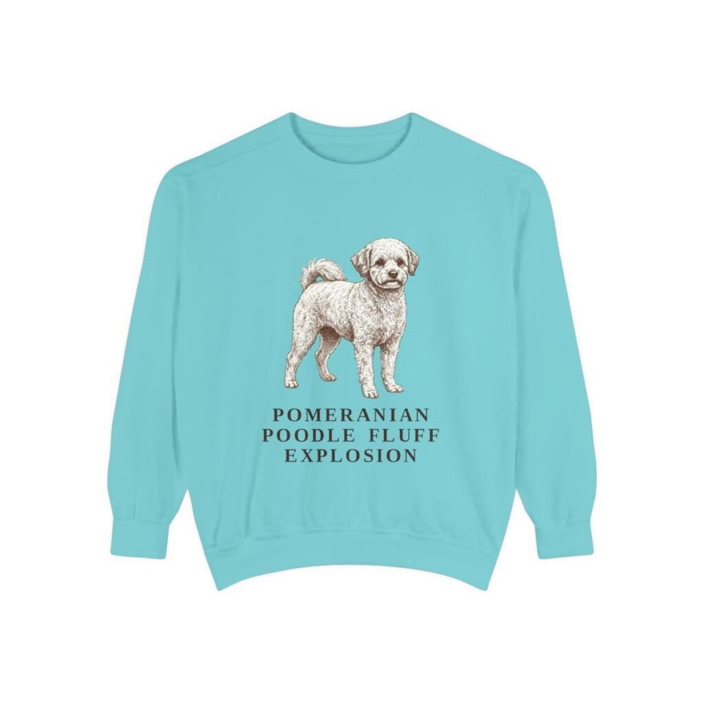 pomapoo-sweatshirt-humor-chalky-mint Pomapoo Humor Sweatshirt, Chalky Mint, front view