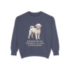 pomapoo-sweatshirt-humor-denim Pomapoo Humor Sweatshirt, Denim, front view