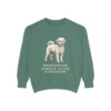 pomapoo-sweatshirt-humor-light-green Pomapoo Humor Sweatshirt, Light Green, front view