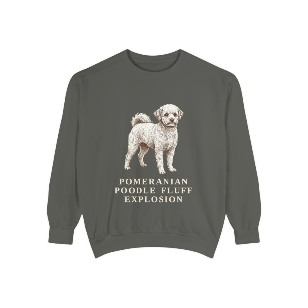 pomapoo-sweatshirt-humor-pepper Pomapoo Humor Sweatshirt, Pepper, front view