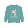 pomapoo-sweatshirt-humor-seafoam Pomapoo Humor Sweatshirt, Seafoam, front view