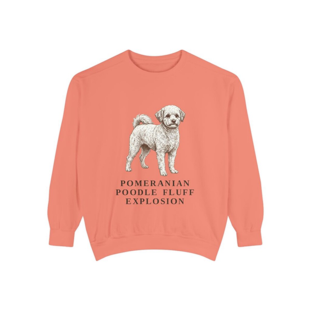 pomapoo-sweatshirt-humor-terracotta Pomapoo Humor Sweatshirt, Terracotta, front view