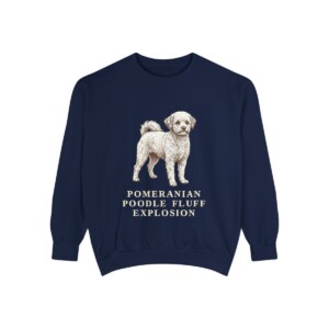 pomapoo-sweatshirt-humor-true-navy Pomapoo Humor Sweatshirt, True Navy, front view