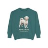 Pomapoo Latin Sweatshirt, Blue Spruce, front view