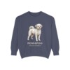 Pomapoo Latin Sweatshirt, Denim, front view