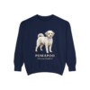 Pomapoo Latin Sweatshirt, True Navy, front view