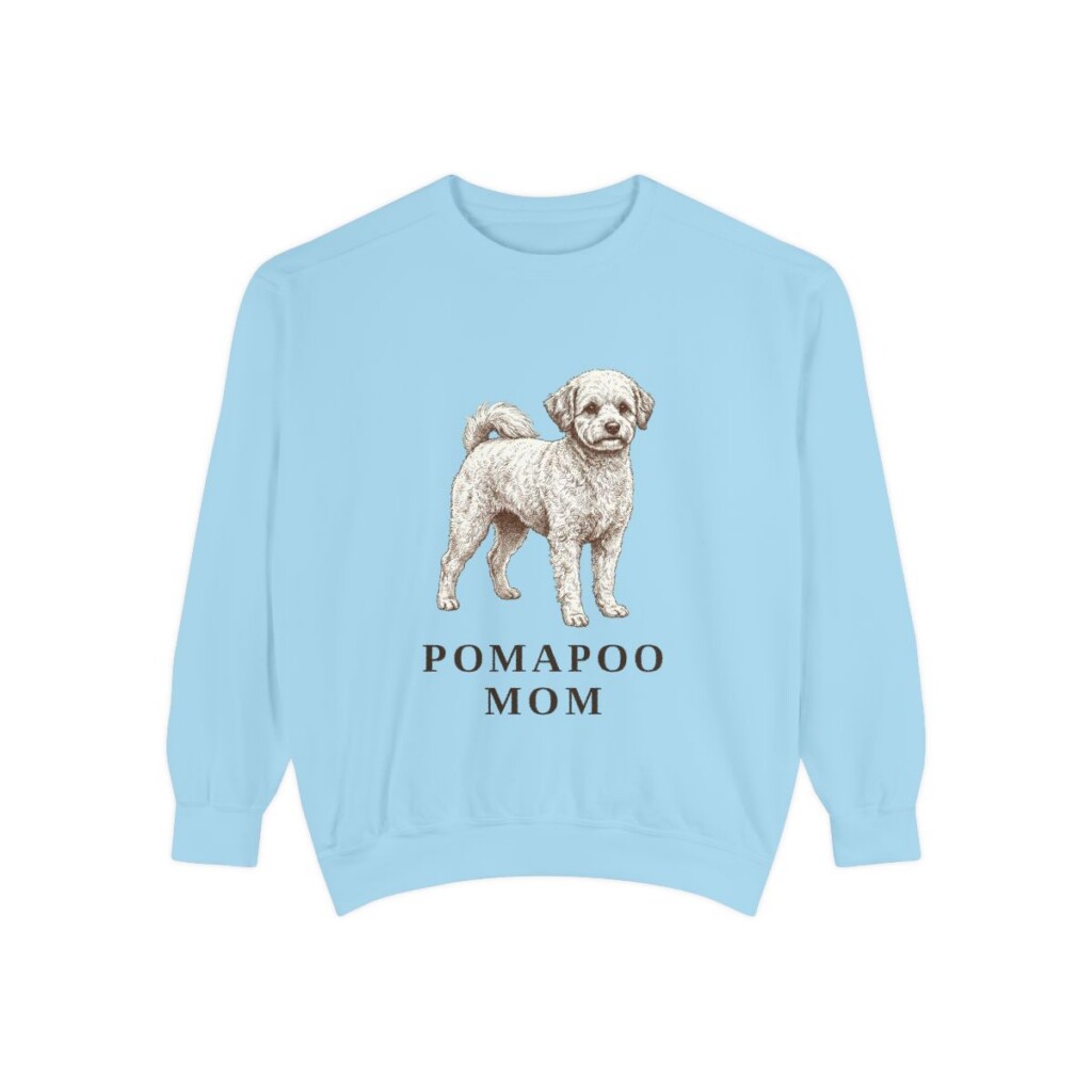 Pomapoo Mom Sweatshirt, Chambray, front view