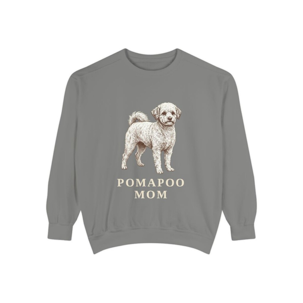 Pomapoo Mom Sweatshirt, Grey, front view
