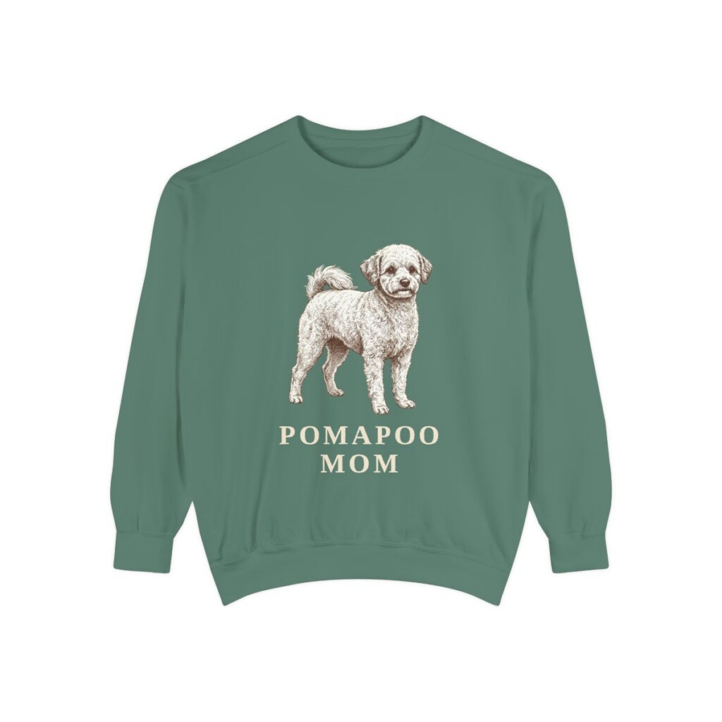 Pomapoo Mom Sweatshirt, Light Green, front view