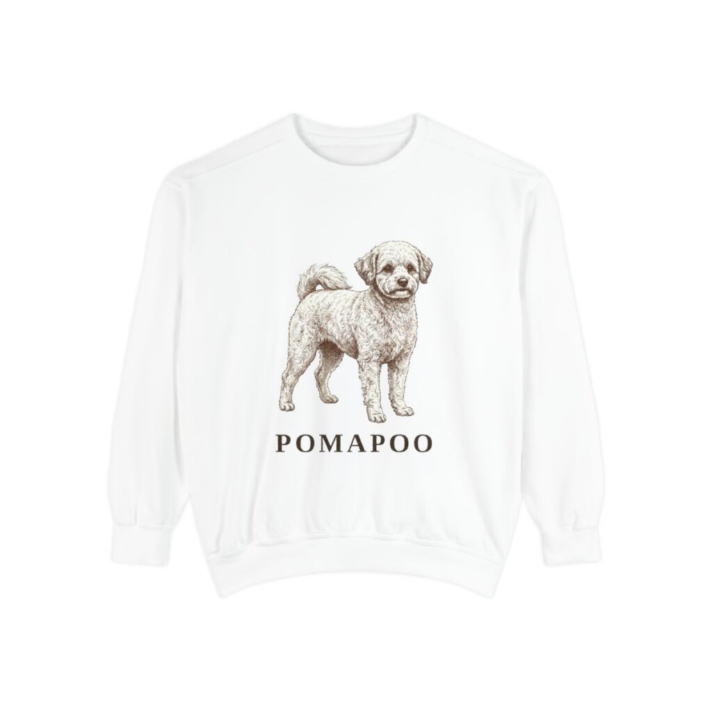 Pomapoo Sweatshirt, White, front view