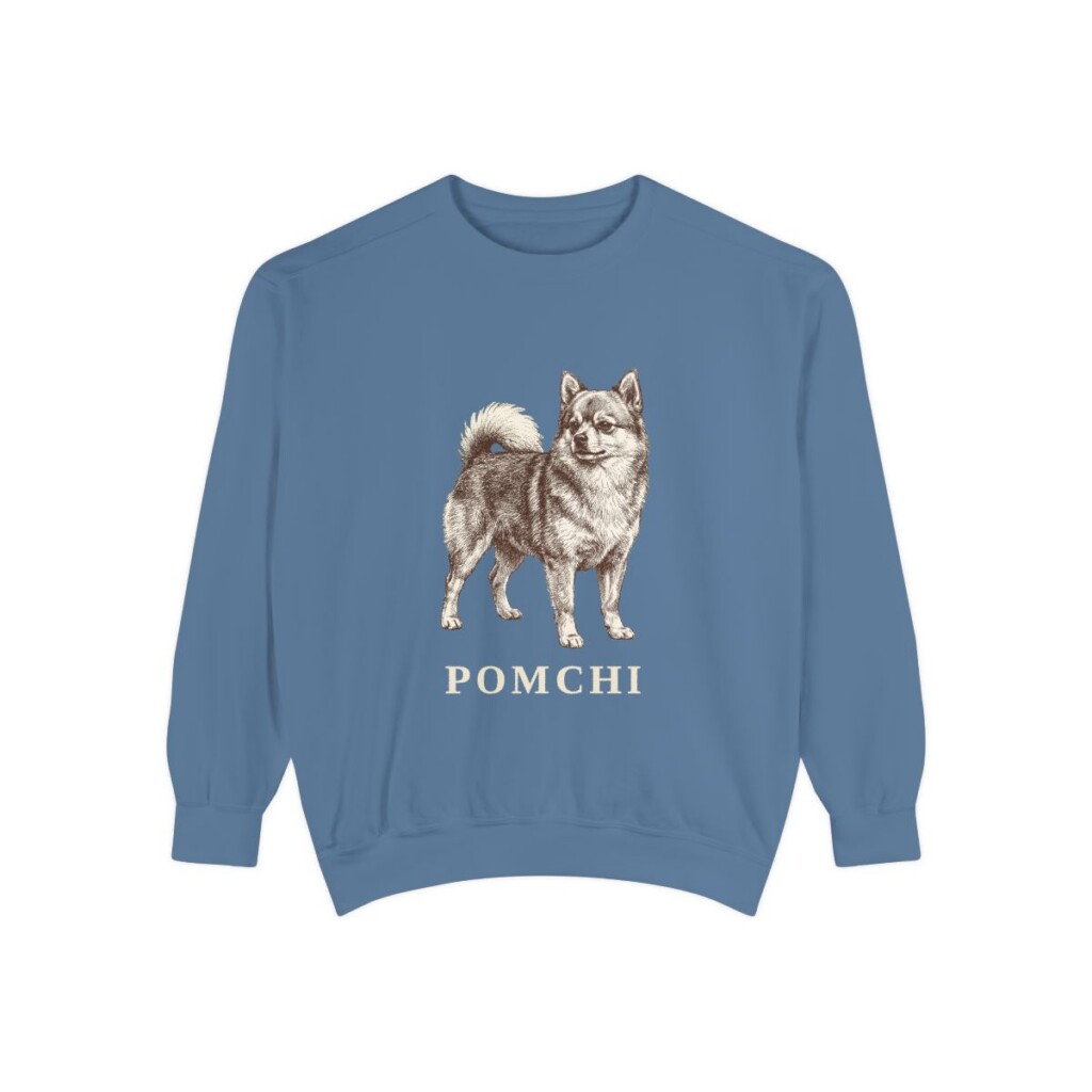 Pomchi Sweatshirt, Blue Jean, front view
