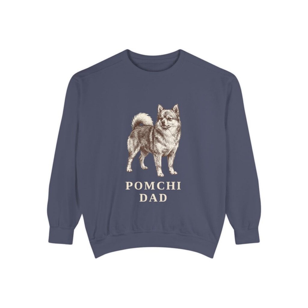 pomchi-sweatshirt-dad-denim Pomchi Dad Sweatshirt, Denim, front view