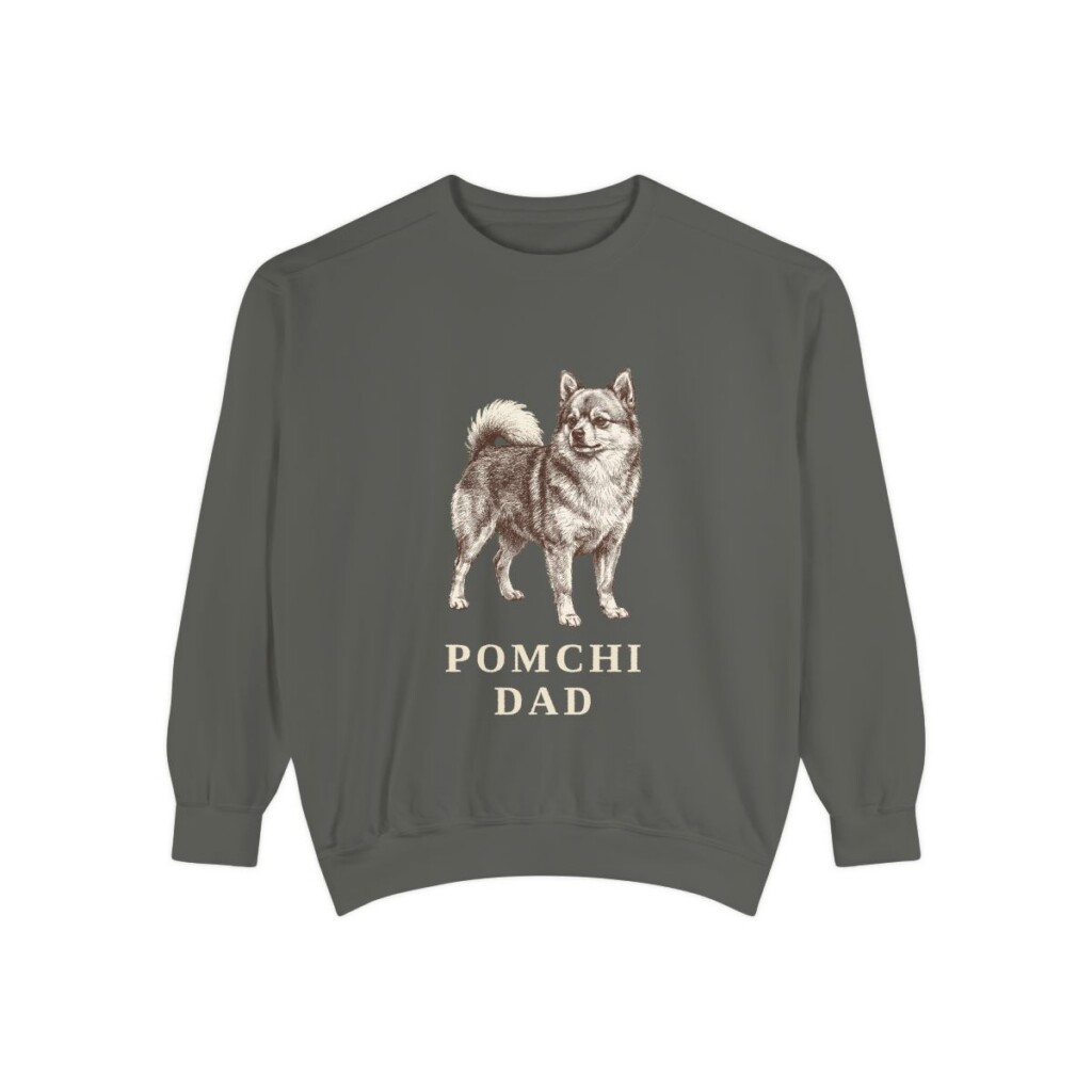 pomchi-sweatshirt-dad-pepper Pomchi Dad Sweatshirt, Pepper, front view