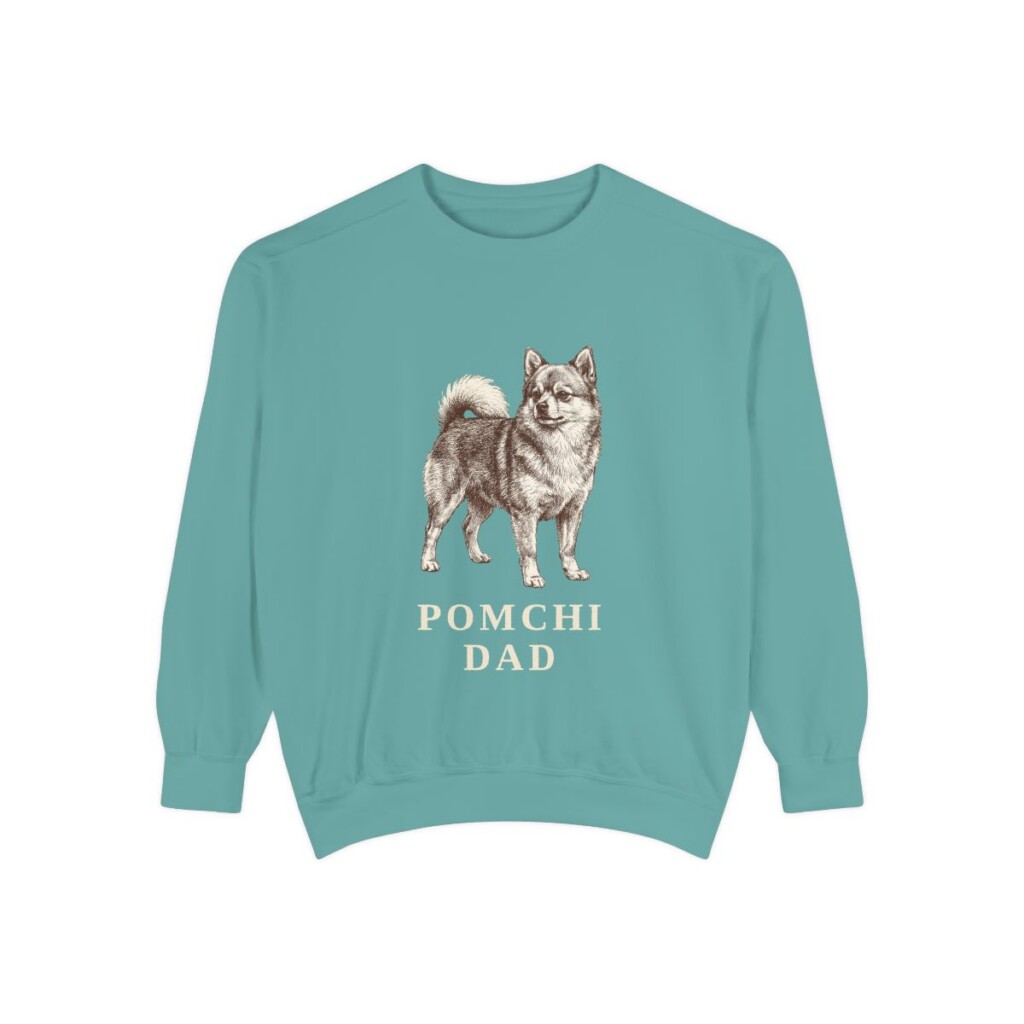 pomchi-sweatshirt-dad-seafoam Pomchi Dad Sweatshirt, Seafoam, front view