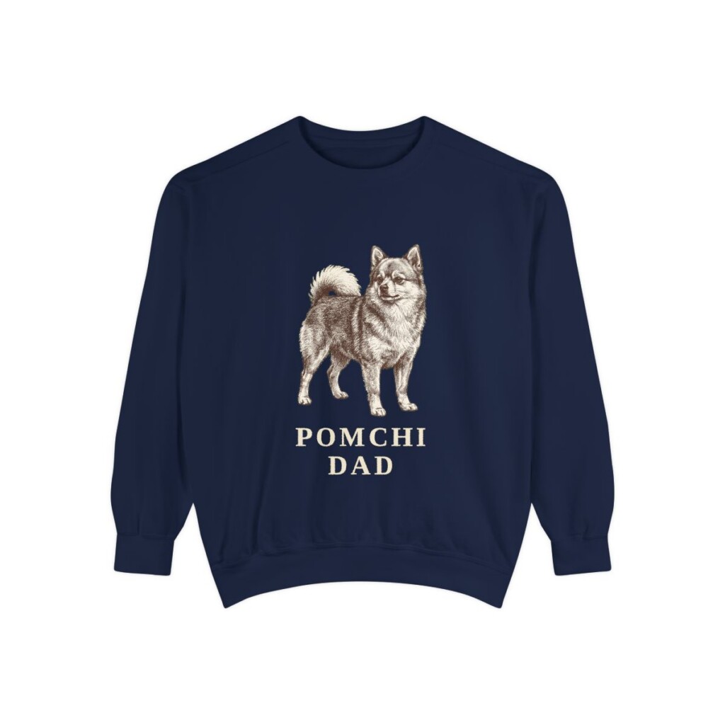 pomchi-sweatshirt-dad-true-navy Pomchi Dad Sweatshirt, True Navy, front view