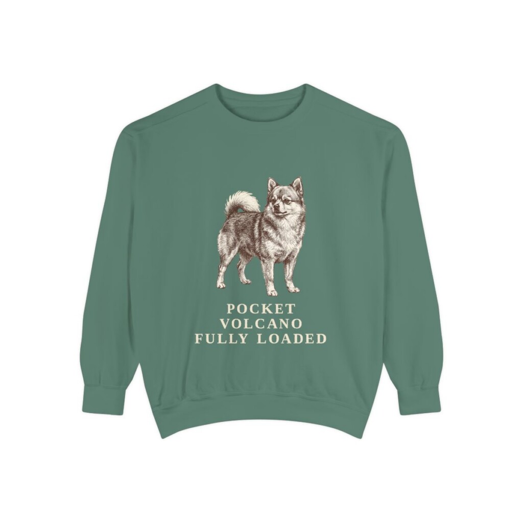 Pomchi Humor Sweatshirt, Light Green, front view