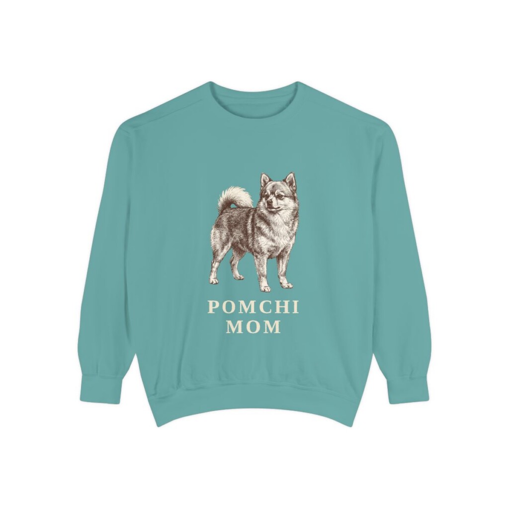 Pomchi Mom Sweatshirt, Seafoam, front view