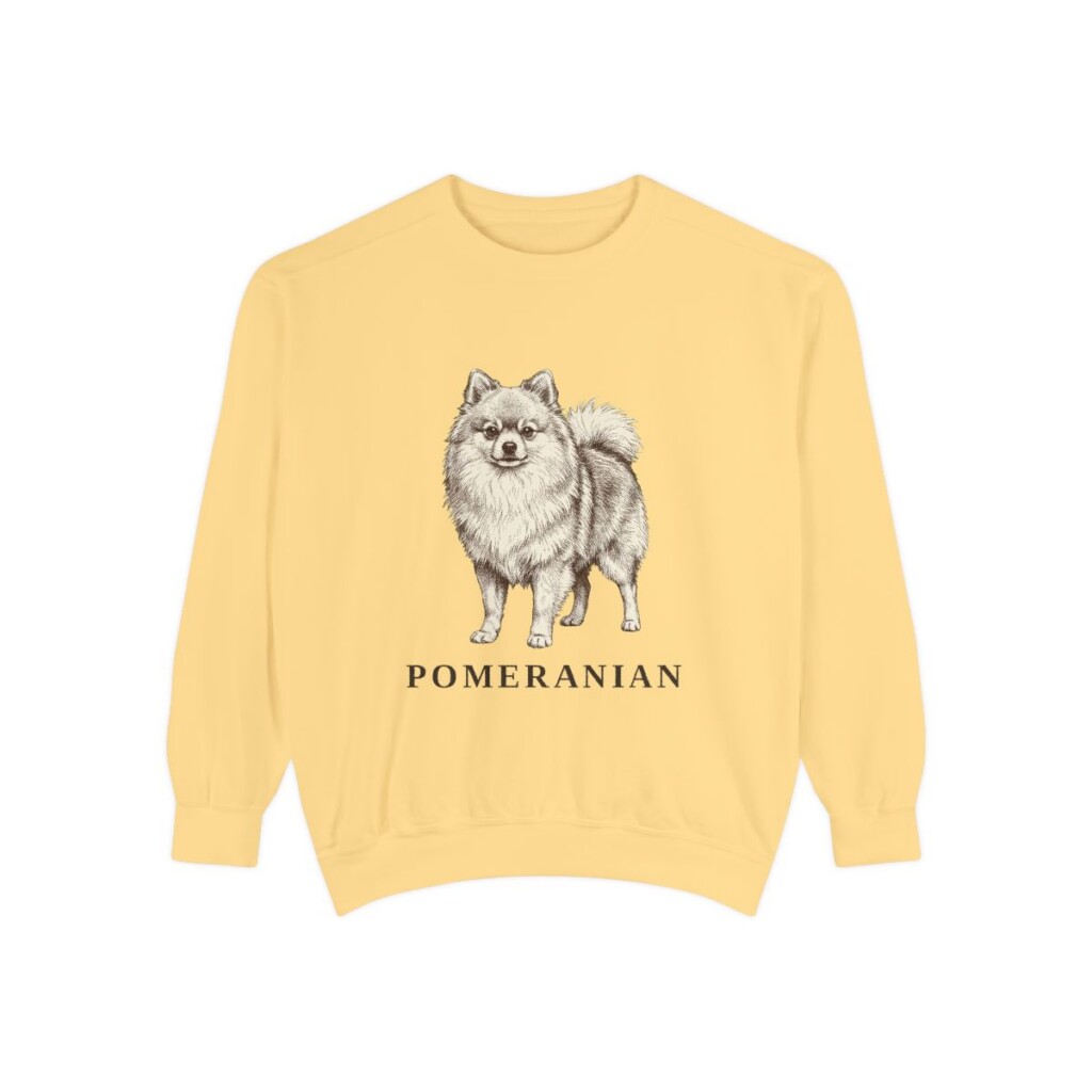 Pomeranian Sweatshirt, Butter, front view