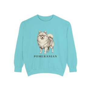 Pomeranian Sweatshirt, Chalky Mint, front view