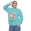 Pomeranian Sweatshirt, Chalky Mint, person 2 context