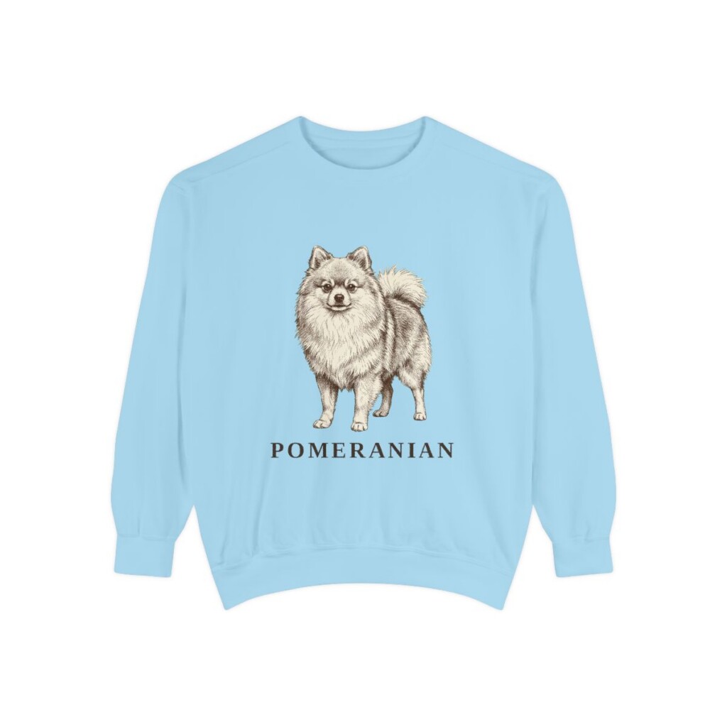 Pomeranian Sweatshirt, Chambray, front view