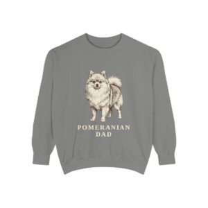 Pomeranian Dad Sweatshirt, Grey, front view
