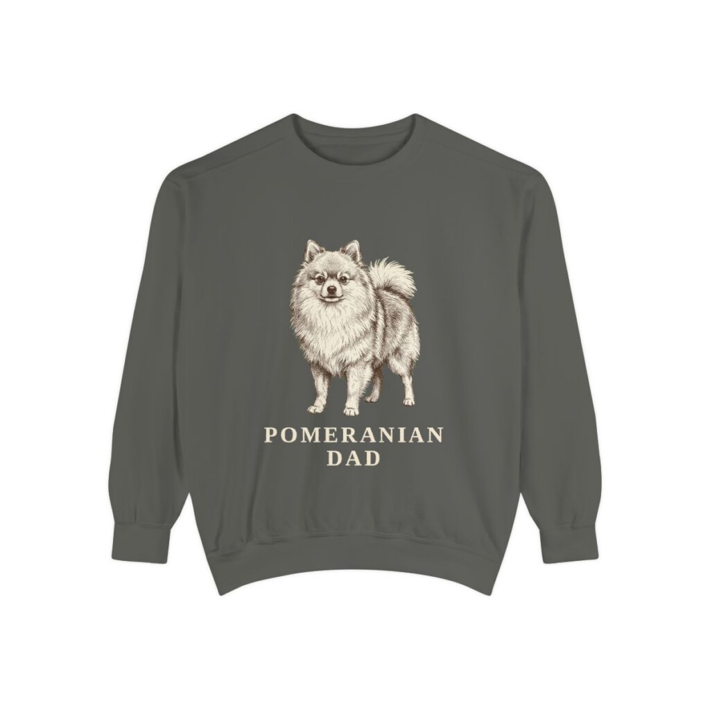 Pomeranian Dad Sweatshirt, Pepper, front view