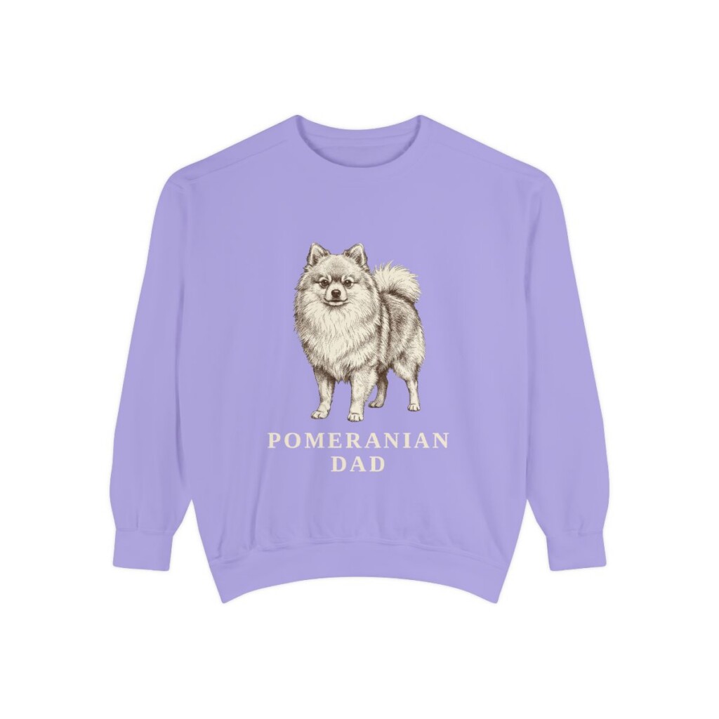 Pomeranian Dad Sweatshirt, Violet, front view
