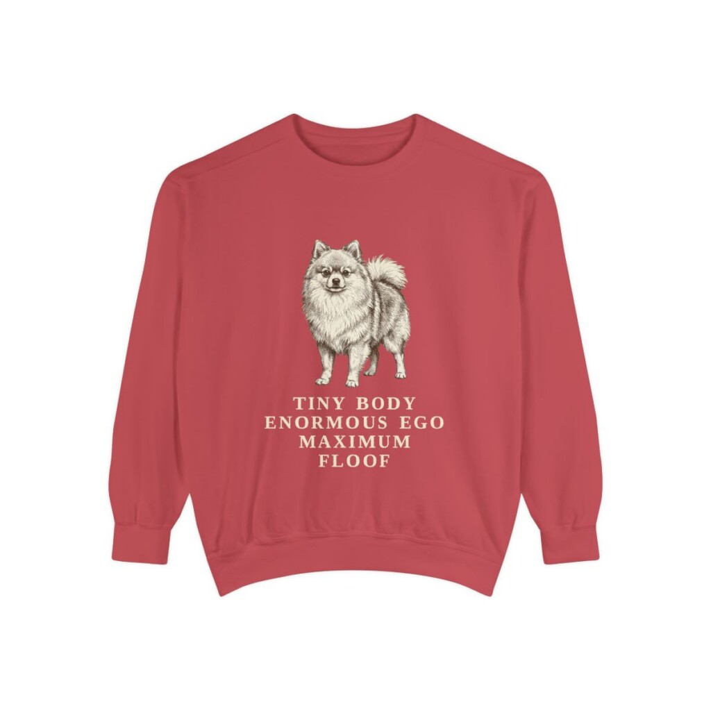 Pomeranian Humor Sweatshirt, Crimson, front view