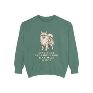 Pomeranian Humor Sweatshirt, Light Green, front view