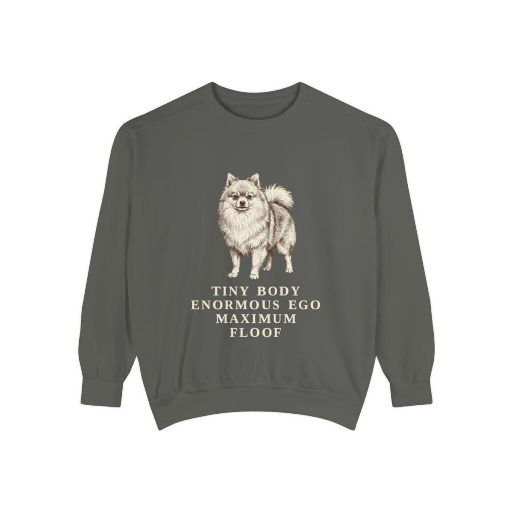 Pomeranian Humor Sweatshirt, Pepper, front view