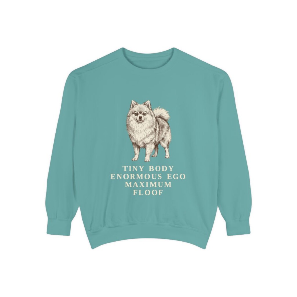 Pomeranian Humor Sweatshirt, Seafoam, front view