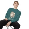 Pomeranian Latin Sweatshirt, Blue Spruce, person 1 context