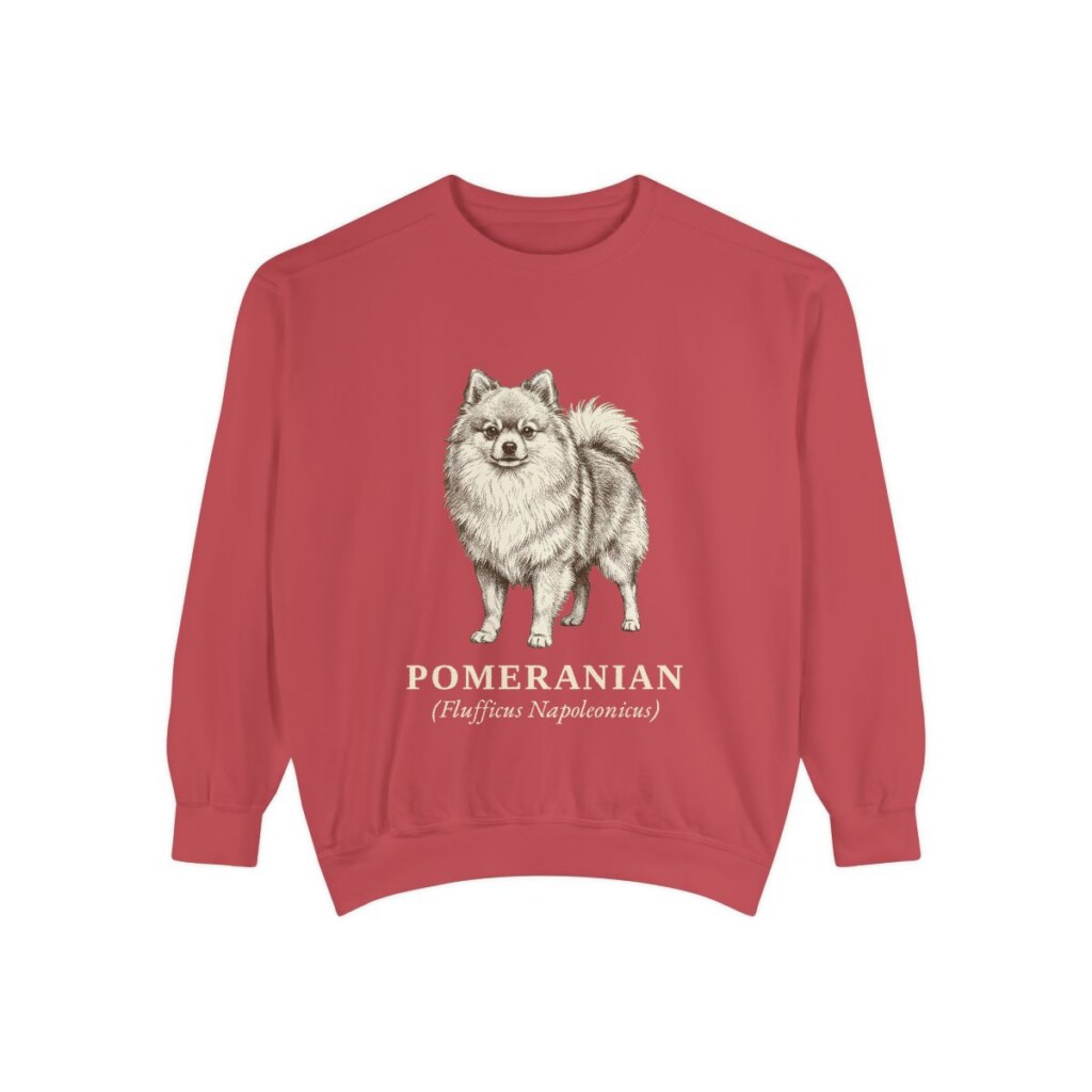 Pomeranian Latin Sweatshirt, Crimson, front view
