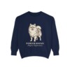 Pomeranian Latin Sweatshirt, True Navy, front view