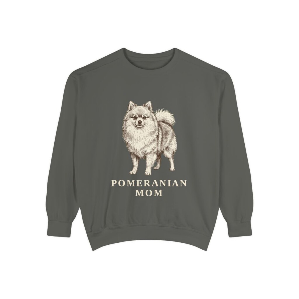 Pomeranian Mom Sweatshirt, Pepper, front view
