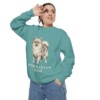 Pomeranian Mom Sweatshirt, Seafoam, person 2 context