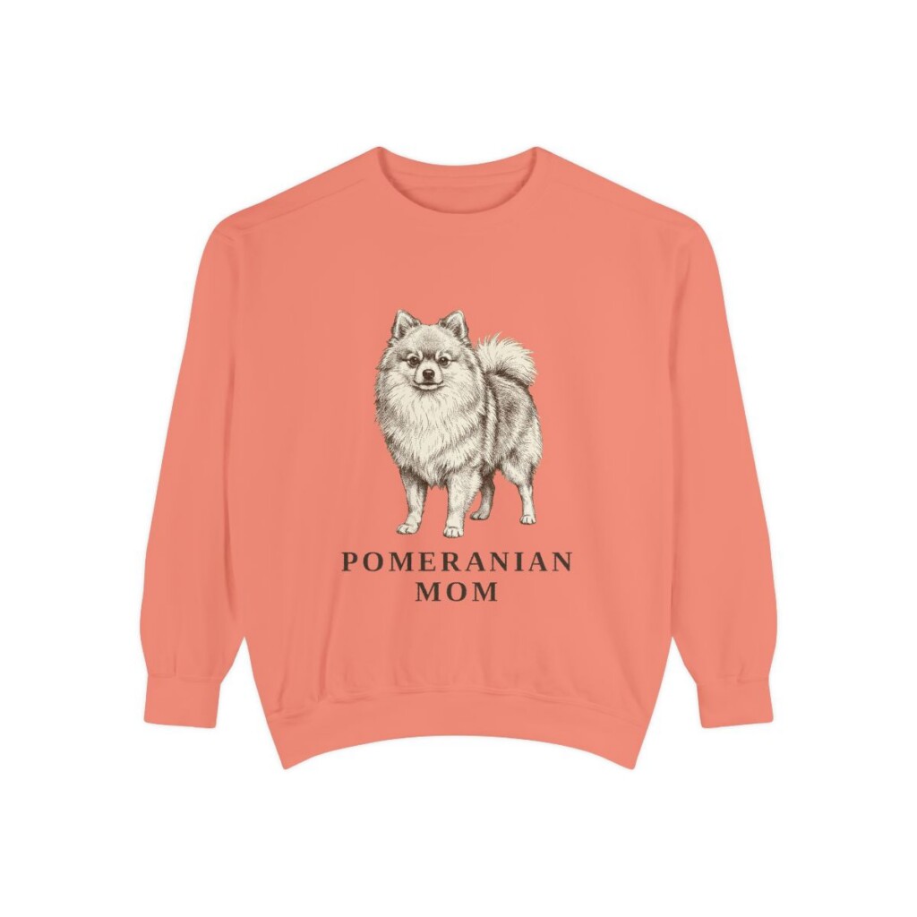 Pomeranian Mom Sweatshirt, Terracotta, front view