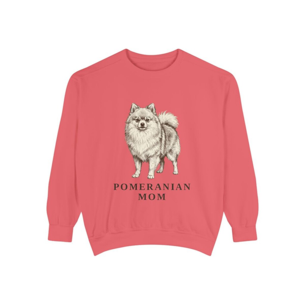 Pomeranian Mom Sweatshirt, Watermelon, front view