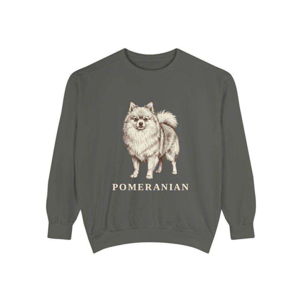 Pomeranian Sweatshirt, Pepper, front view