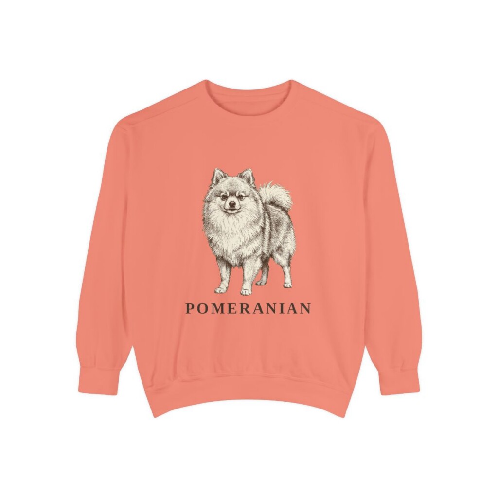 Pomeranian Sweatshirt, Terracotta, front view