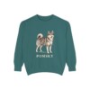 Pomsky Sweatshirt, Blue Spruce, front view